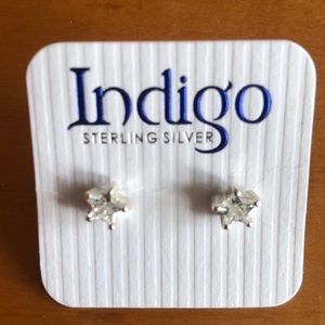 Sterling silver star and CZ star earrings